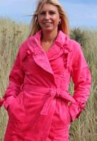Roze badjas met strikjes - XL