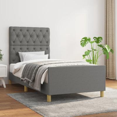 Bedframe zonder matras 80x200 cm stof donkergrijs