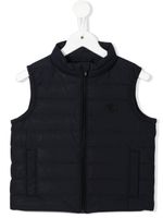 Emporio Armani Kids gilet matelassé à patch logo - Bleu