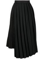 sacai pinstripe asymmetric pleated skirt - Noir