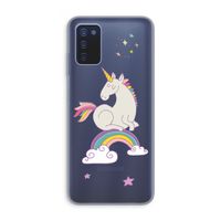 Regenboog eenhoorn: Samsung Galaxy A03s Transparant Hoesje Regenboog eenhoorn: Samsung Galaxy A03s Transparant Hoesje