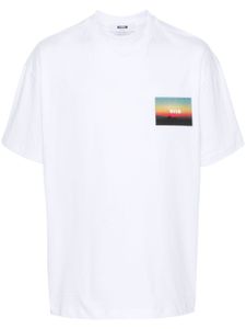 MSGM t-shirt en coton à logo brodé - Blanc