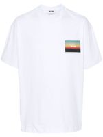 MSGM t-shirt en coton à logo brodé - Blanc