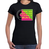 Disco verkleed t-shirt - voor dames - doe maar lekker - 80s party - zwart - jaren 80 feest