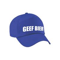 Geef bier tekst petje - blauw - drank - dames en heren - baseball cap - carnaval - foute party