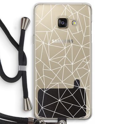 Geometrische lijnen wit: Samsung Galaxy A3 (2016) Transparant Hoesje met koord