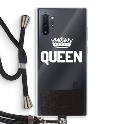 Queen zwart: Samsung Galaxy Note 10 Plus Transparant Hoesje met koord