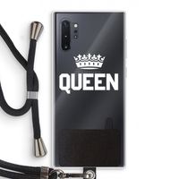 Queen zwart: Samsung Galaxy Note 10 Plus Transparant Hoesje met koord