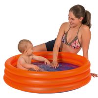 Oranje opblaasbaar zwembad baby badje 100 x 23 cm speelgoed   - - thumbnail