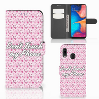 Samsung Galaxy A30 Portemonnee Hoesje Flowers Pink DTMP - thumbnail