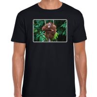 Dieren t-shirt met Orang Oetan apen foto zwart voor heren