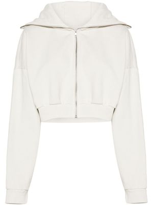 ENTIRE STUDIOS hoodie zippé à coupe crop - Tons neutres