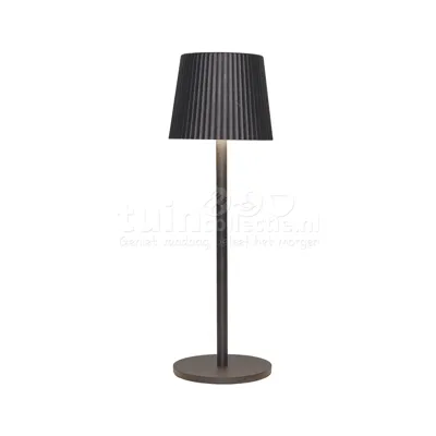 Draadloze Tafellamp Ribbel Antraciet 27,5cm Draadloze Tafellamp Ribbel Antraciet 27,5cm