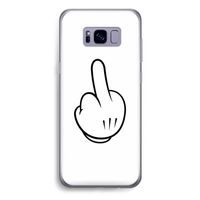 Middle finger white: Samsung Galaxy S8 Plus Transparant Hoesje