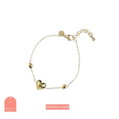 Day&Eve Armband Triple Heart | Goud