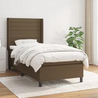 Boxspring met matras stof donkerbruin 80x200 cm