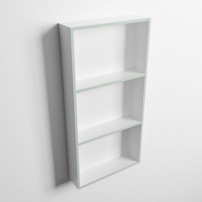 MONDIAZ EASY Nis 59,5x29,5cm in solid surface kleur Greey | Talc. 3 vakken geschikt voor in- of opbouw