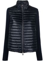 Moncler cardigan matelassé à manches en laine - Bleu