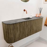 Toiletmeubel Mondiaz Joya Dlux | 113.2 cm | Meubelkleur Dusk | Faye wastafel Sombra Wasbak Midden | Zonder kraangat(en)