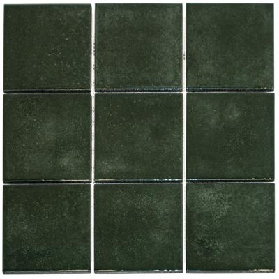 The Mosaic Factory Kasba Mozaïek Tegel Vierkant - Forest Green Glanzend Porselein 297x297 mm