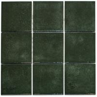 The Mosaic Factory Kasba Mozaïek Tegel Vierkant - Forest Green Glanzend Porselein 297x297 mm