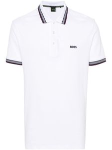 BOSS polo en coton à logo brodé - Blanc