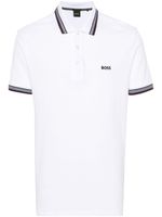 BOSS polo en coton à logo brodé - Blanc