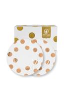 Pip Studio Set/2 Ontbijtborden Dot Delight Wit/Goud 23cm