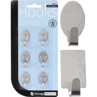Storage Solutions RVS Haakjes 6 Stuks Assorti Storage Solutions RVS Haakjes 6 Stuks Assorti