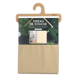 Douchegordijn met ringen - beige - pvc - 180 x 200 cm - wasbaar