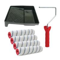 Sorex Verfrollers schilderen set - met beugel en verfbak - 4x anti spatten rollers - breedte 18 cm