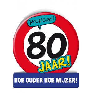 Wenskaart Verkeersbord 80 Jaar