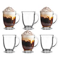 Glasmark Theeglazen/koffie glazen Bristol - transparant glas - 6x stuks - 400 ml