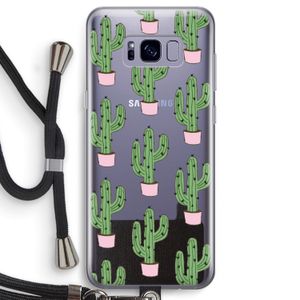 Cactus Lover: Samsung Galaxy S8 Transparant Hoesje met koord
