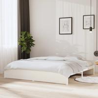 Bedframe massief hout wit 200x200 cm - thumbnail
