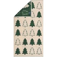 Cawö Cawo Christmas Edition 794 Fir trees Handdoek beige