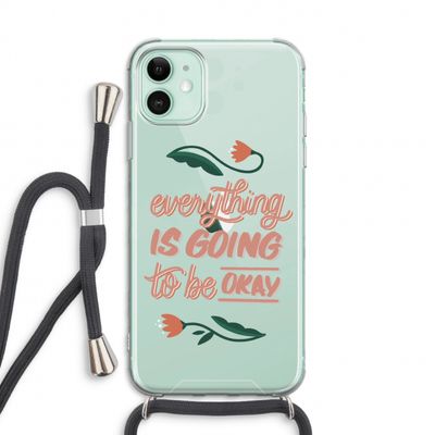 Optimistic flower girl: iPhone 11 Transparant Hoesje met koord