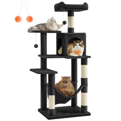 Krabpaal van 143 cm met hangmat, inktzwart