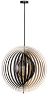 ETH Desing hanglamp Woody zwart met hout Ø 59cm 05-HL4540-3070 - thumbnail