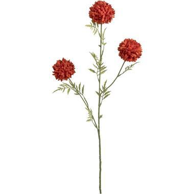 Kunstbloem Tagetes Spray - rood - 80 cm - Leen Bakker