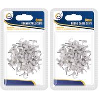 130x Witte kabelclips/kabelklemmen met spijker 8 mm