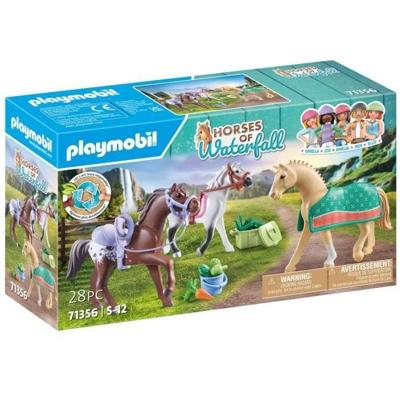 PLAYMOBIL 71356 3 paarden Morgan, Quarter Horse en Shagya - Paarden van de waterval - Vanaf 5 jaar