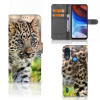 Motorola Moto E7i Power | E7 Power | Telefoonhoesje | Met pasjeshouder | Baby Luipaard