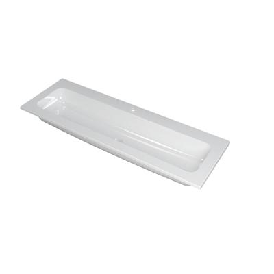 INK Faktor Wastafel Polystone Centraal met 1 Kraangat - 1400x450x15 mm - Glans Wit
