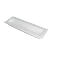 INK Faktor Wastafel Polystone Centraal met 1 Kraangat - 1400x450x15 mm - Glans Wit