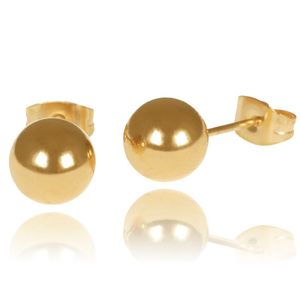 LGT Jewels Stud oorbellen Bol Goud 4mm