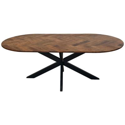 Eettafel Verona ovaal - 220x110x76 - naturel - Mangohout/metaal
