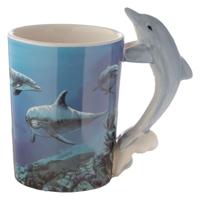 Puckator Koffiemok Dolfijn - met ornament - 280 ML - drinkbeker - dieren thema