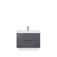 Seville Badmeubelset 80 cm - Beton Antraciet Edge greep - Wastafel Enjoy