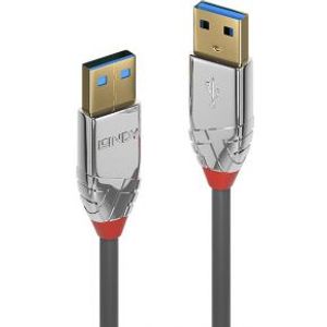 Lindy 36625 0.5m USB A USB A Mannelijk Mannelijk Grijs USB-kabel